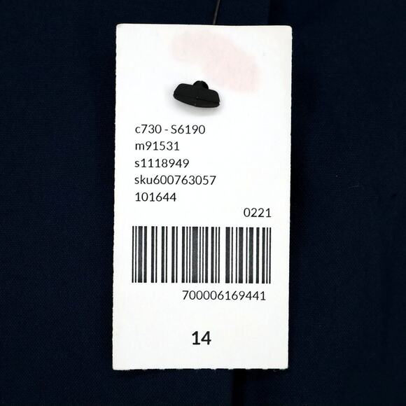 Lane Bryant Jacket Womens 14 Navy Blue White Linen Blend Stripe Blazer New FLAW - Picture 7 of 16